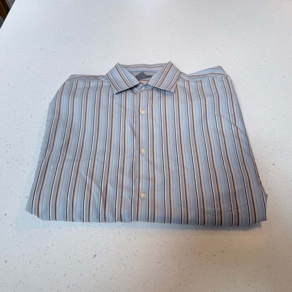 Johnston & Murphy Easy Care Striped Button Down Shirt